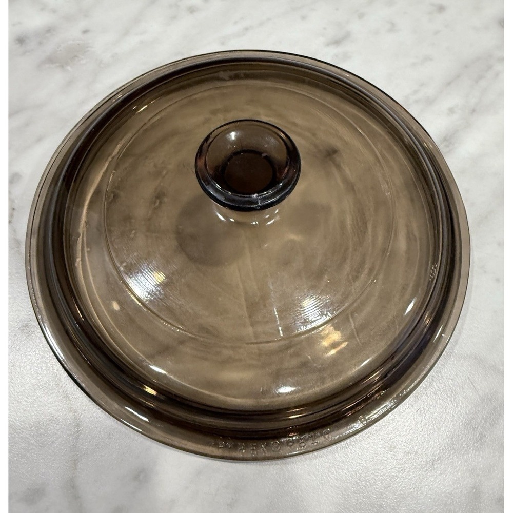 Pyrex Visions Amber Glass Replacement Lid P-81-C 5.5 Inch Brown Cover